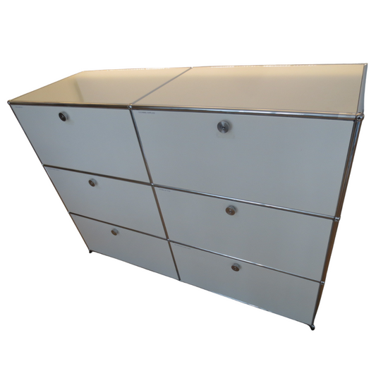 USM Haller 2x3 Cabinet with 6 Drawers in White