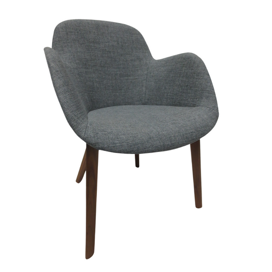 Walter Knoll Sheru Armchair in Grey Fabric - Single (New)