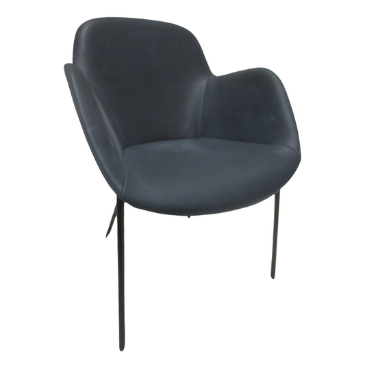 Walter Knoll Sheru Armchair in Black Leather - Single (New)