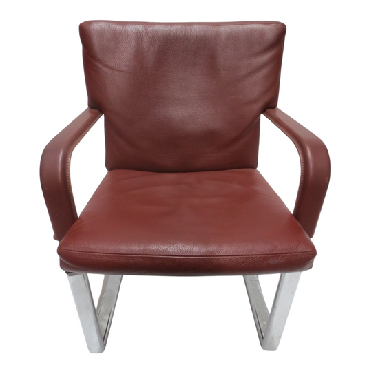 Carlo Bartoli Matteo Grassi Carol 9GR Armchair in Reddish-Brown Leather - Single