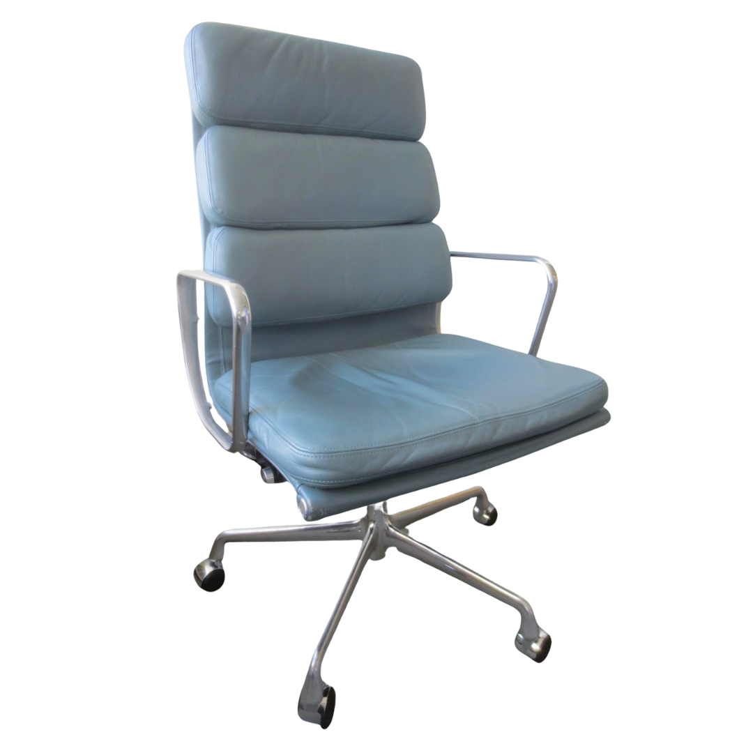 Herman Miller Eames Executive Soft Pad Chair in Light Blue Leather