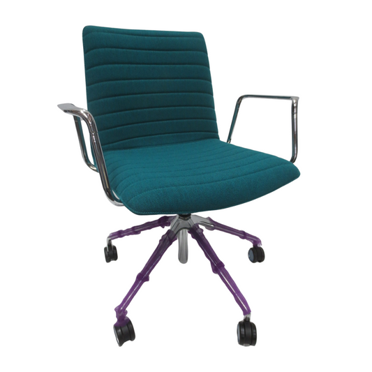 Andrea World Flex Swivel Armchair in Teal Fabric (New in Box)