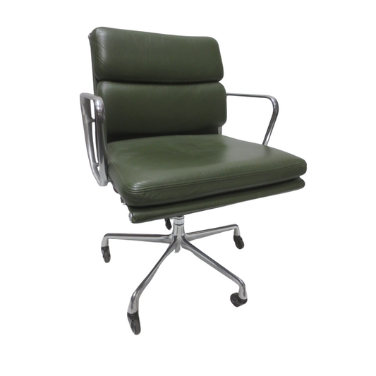 Herman Miller Eames Soft Pad Management Chair in Green Leather