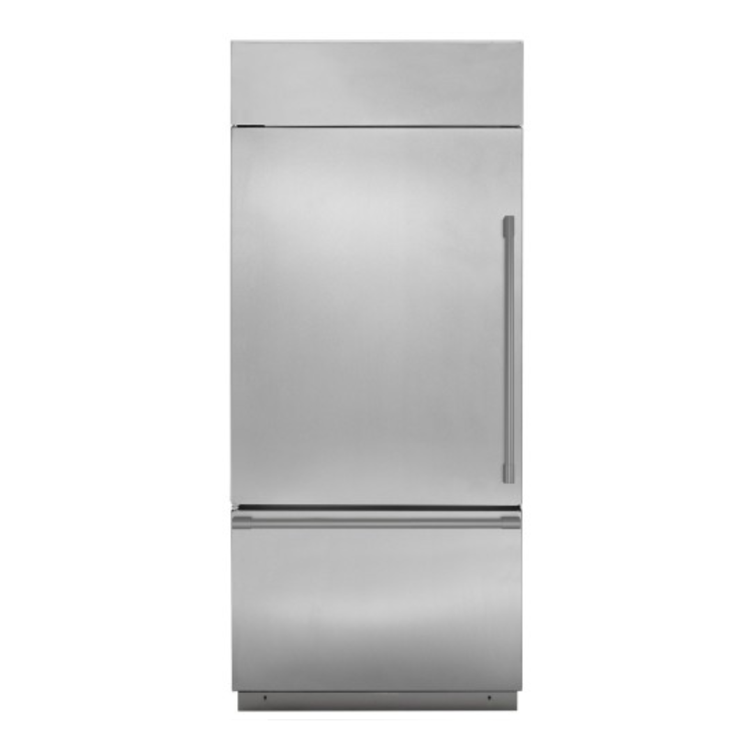 GE Monogram 36-in Stainless Built-In Bottom-Freezer Refrigerator with left-hinged door (ZICS360NHALH)