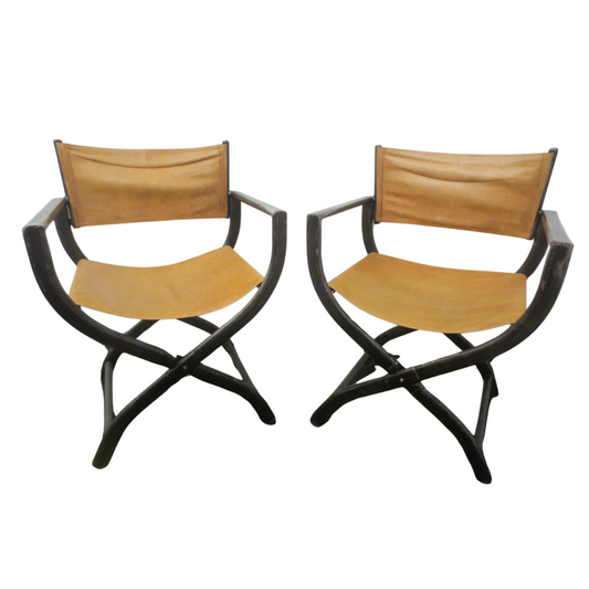 Restoration Hardware 1970s French Director's Chair - A Pair