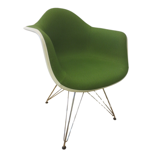 Herman Miller Eames Molded Armchair in Green Fabric