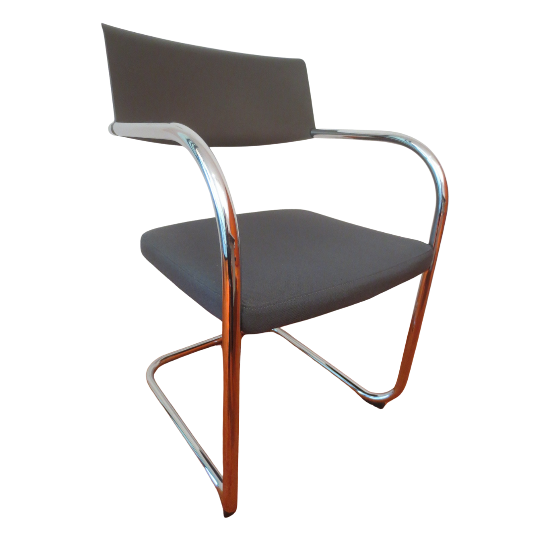 Knoll Moment Stacking Armchair in Charcoal Grey