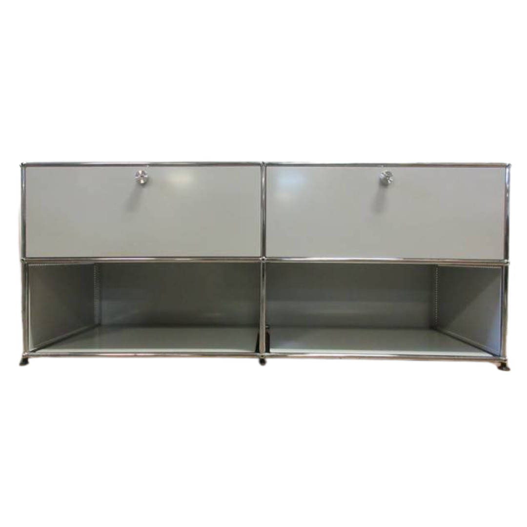 USM Haller 2x2 Cabinet with 2 Drawers & 2 Shelves in Light Grey