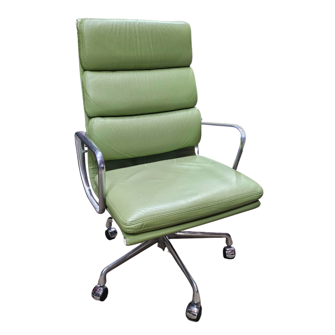 Herman Miller Eames Executive Soft Pad Chair in Light Green Leather