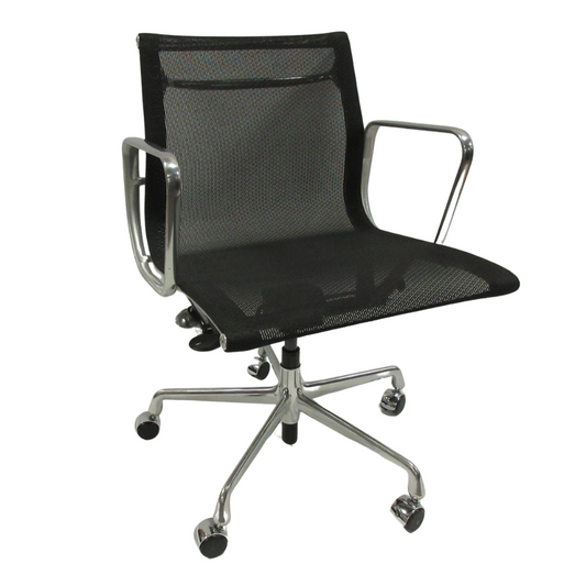 Herman Miller Eames Aluminum Group Management Chair in Black Mesh - Single