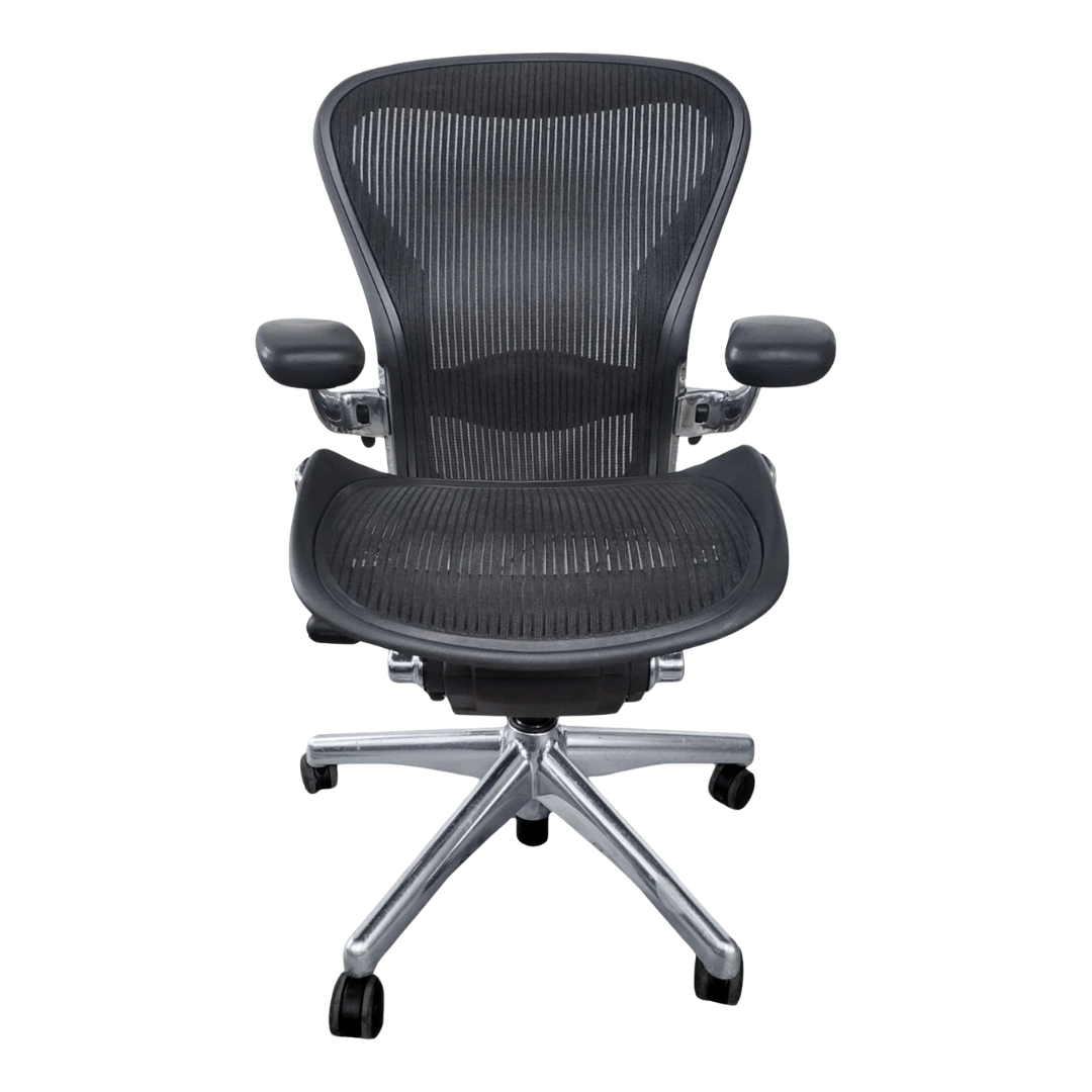 Herman Miller Classic Executive Aeron Chair with Polished Aluminum Frame and Base, Size B