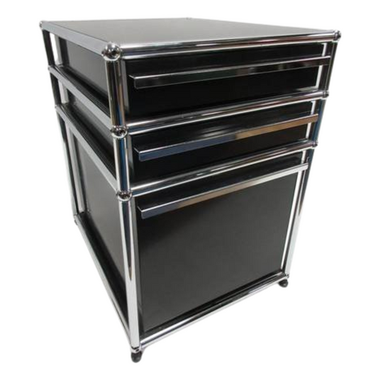 USM Haller 3-Drawer Nightstand / Pedestal File Cabinet in Black