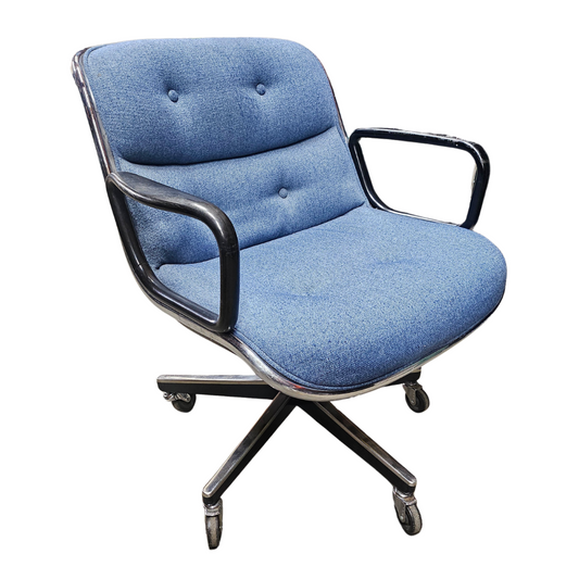 Knoll Pollock Executive Chair in Blue Fabric