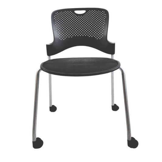 Herman Miller Caper Chair in Dark Grey with Mesh Seat and Wheels