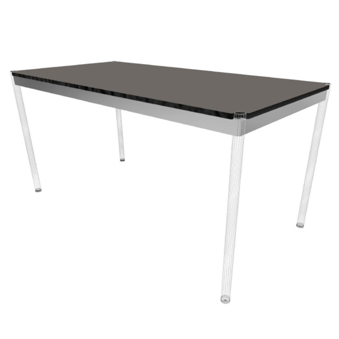 USM Haller T59 30x59-in Desk-Table in Dark Warm Grey Laminate (New Top, Preowned Legs)