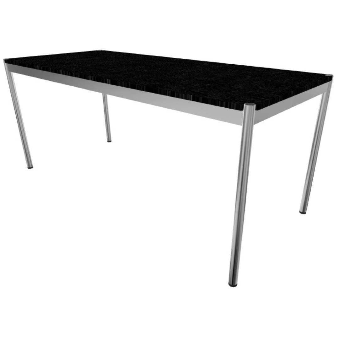USM Haller T69 30x69-in Desk-Table in Black Oak Veneer (New Top, Preowned Legs)