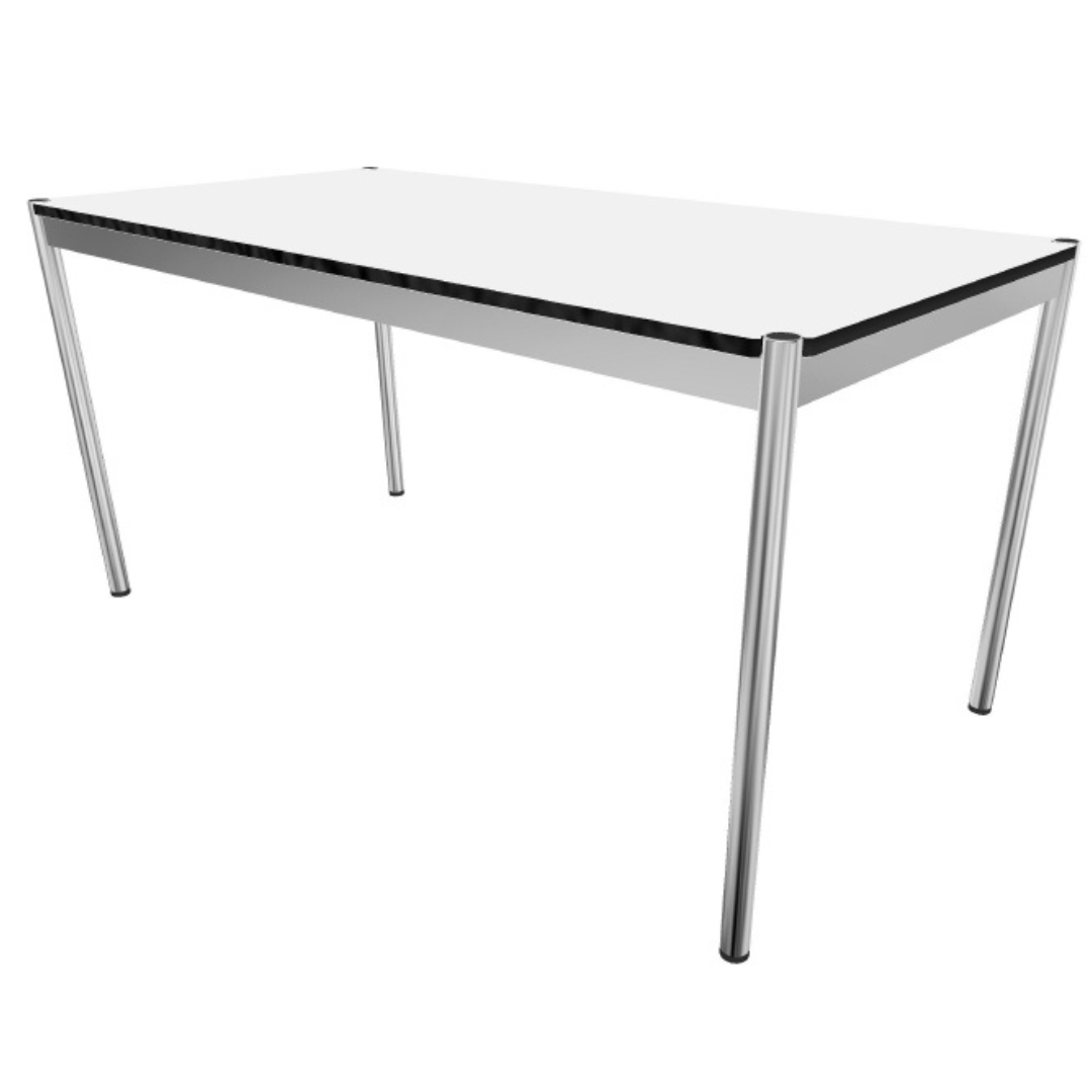 USM Haller T59 30x59-in Desk-Table in Pearl Grey Laminate (New Top, Preowned Legs)