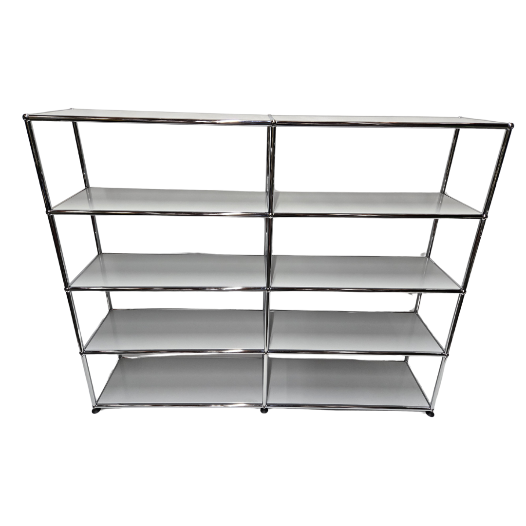 USM Haller 2x4 8-Shelf Bookcase in Light Grey