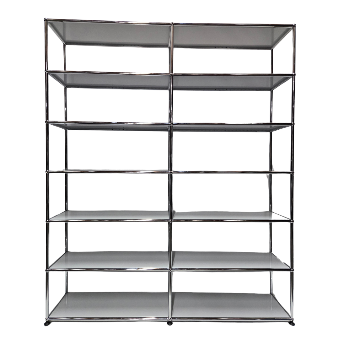 USM Haller 2x6 12-Shelf Bookcase in Light Grey