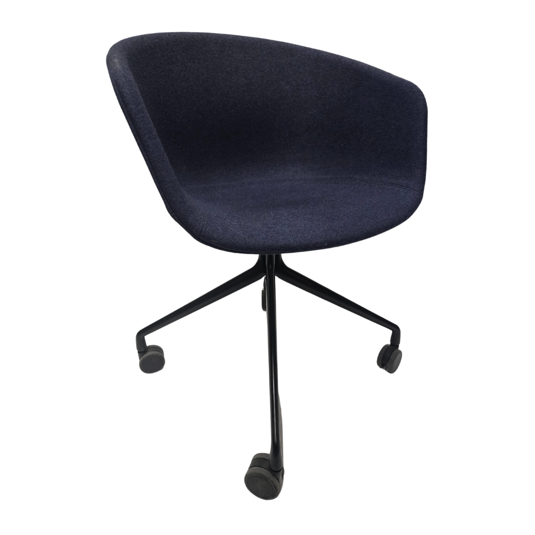 HAY About A Chair (AAC 21) Swivel Chair in Blue Fabric