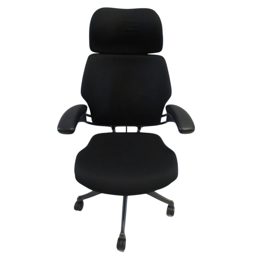 Humanscale Freedom Chair with Headrest in Black Fabric