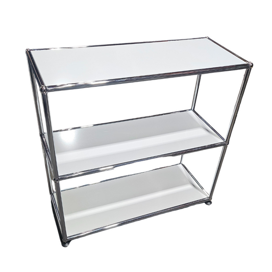 USM Haller 1x2 2-Shelf Bookcase in Light Grey