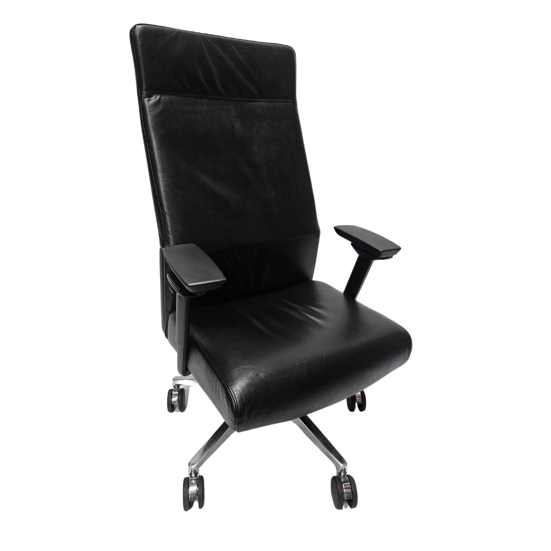 Steelcase Siento Executive Highback Chair in Black Leather