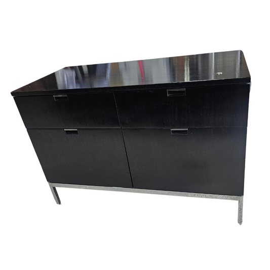 Florence Knoll 2-Position 4-Drawer Wood Credenza in Black
