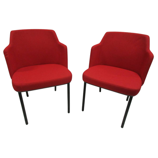 Knoll Remix Side Chair in Red - A Pair