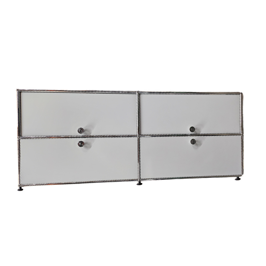 USM Haller Cabinet 2x2 with 2 Drawers and 2 Doors in Light Grey