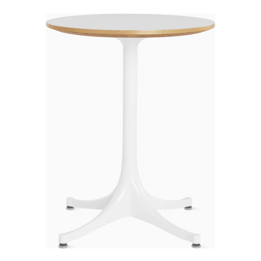 Herman Miller Nelson Pedestal Side Table in White with White Base