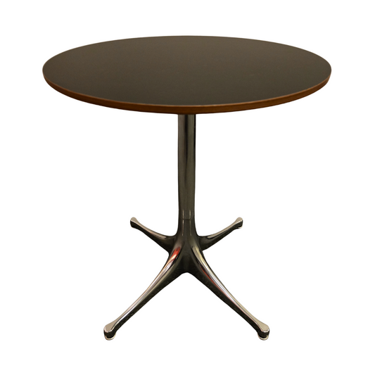 Herman Miller Nelson Pedestal Side Table in Black with Silver Base