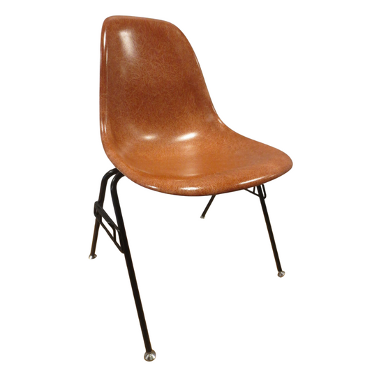 Modernica Case Study (Eames-Style) Side Chair in Brown with Metal Legs