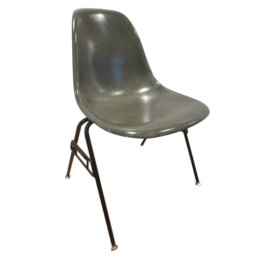 Modernica Case Study (Eames-Style) Side Chair in Dark Grey with Metal Legs