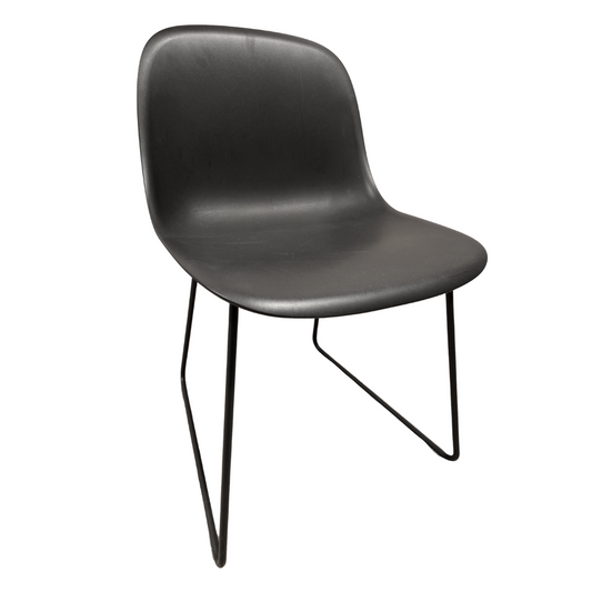 Muuto Fiber Side Chair with Sled Base in Dark Grey