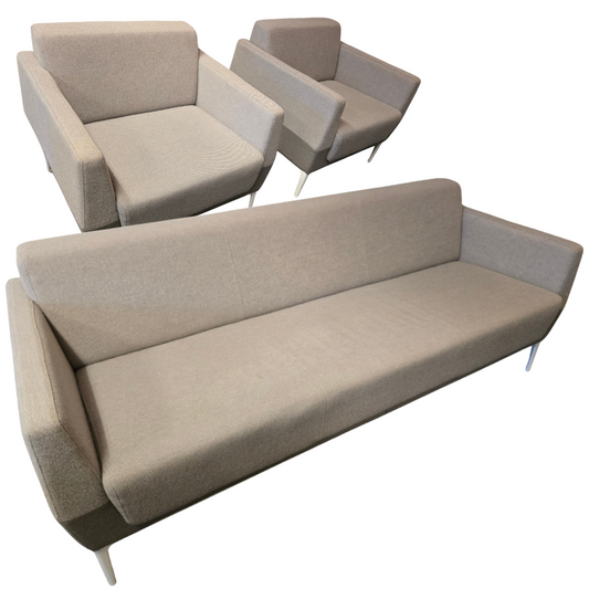 Coalesse Visalia Sofa in Grey + 2 Lounge Chairs