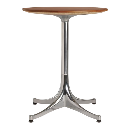 Herman Miller Nelson Pedestal Side Table in Santos Palisander Top with Silver Base