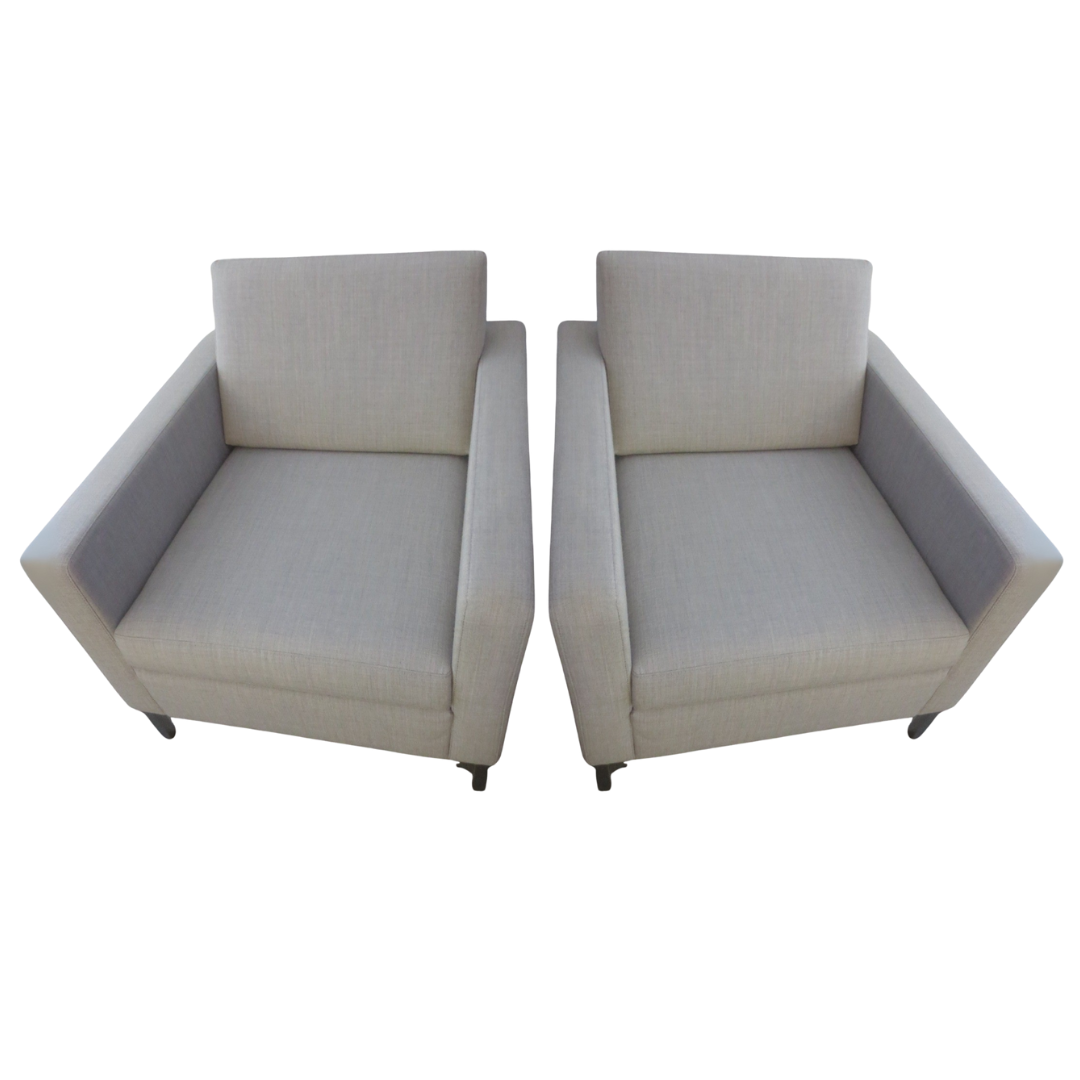 Keilhauer Doon Lounge Chair in Light Grey - A Pair