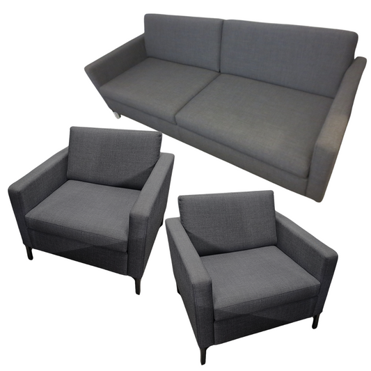 Keilhauer Doon Sofa in Dark Grey + 2 Lounge Chairs