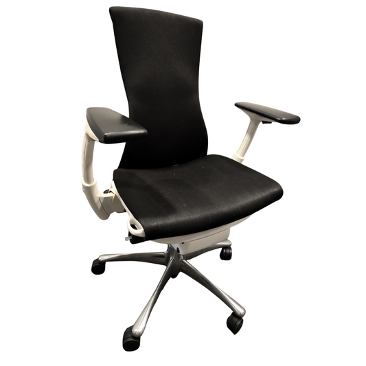 Herman Miller Embody Chair in Black with White Frame and Silver Base