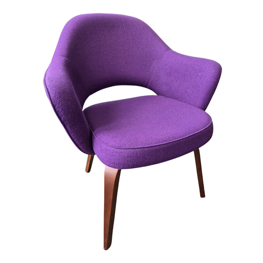 Rove Concepts Executive Armchair with Wood Legs in Purple
