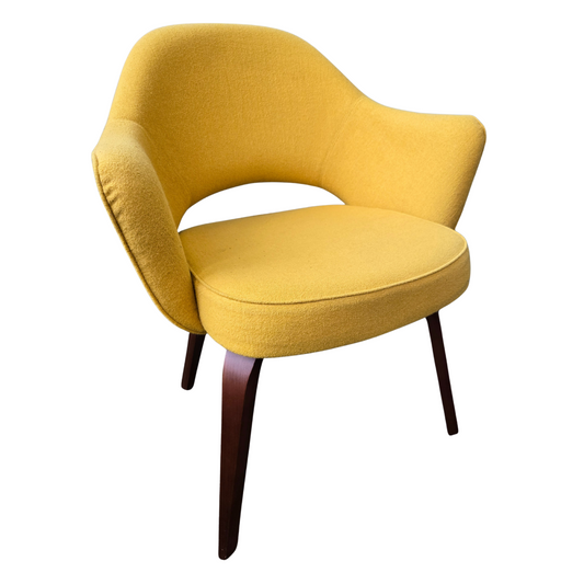 Rove Concepts Executive Armchair with Wood Legs in Yellow
