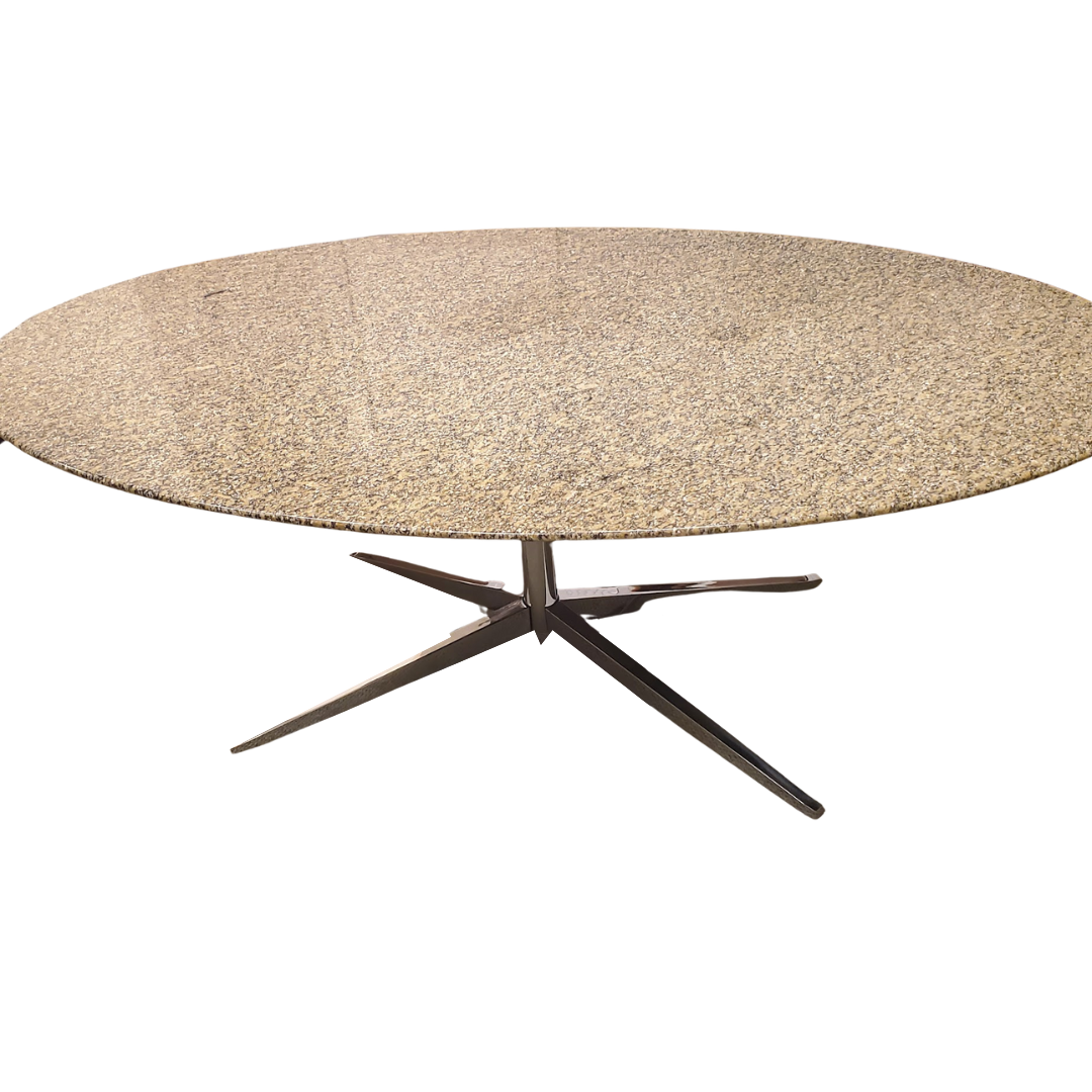 Florence Knoll 72-in Oval Marble Dining Table (Unmarked)