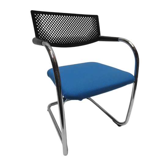 Vitra Visavis 2 Dining Armchair in Blue Seat and Black Back