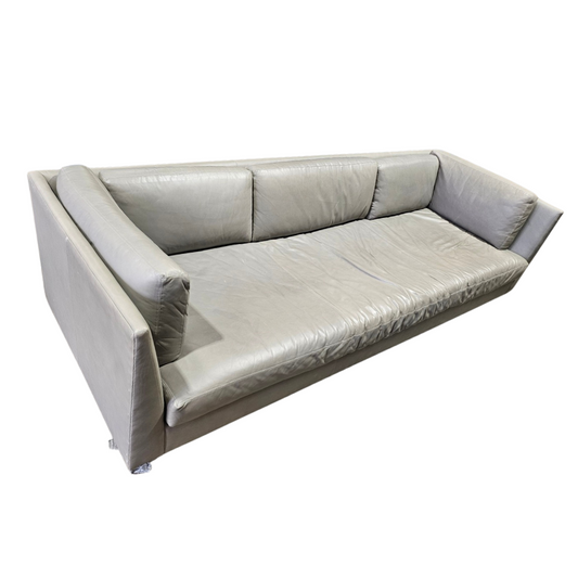 Restoration Hardware Cloud 10x3.5-ft Grey Leather Sofa (with Arms)