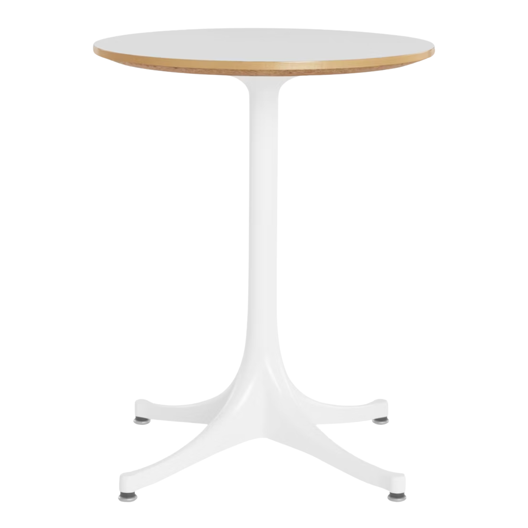 Herman Miller Nelson Pedestal Side Table in White with White Base