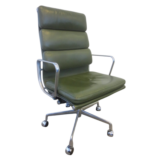 Herman Miller Eames Executive Soft Pad Chair in Dark Green Leather