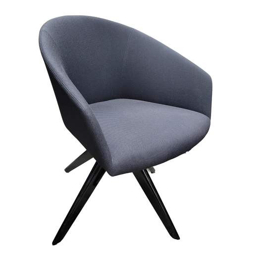 Andreu World Brandy (BU3017) Swivel Lounge Chair in Dark Grey Fabric