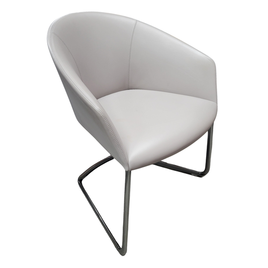 Andreu World Brandy (BU3018) Lounge Chair in Light Grey Eco Leather