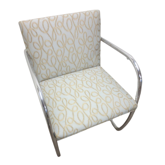 Knoll BRNO Chair in Gold Loop Patterned Fabric